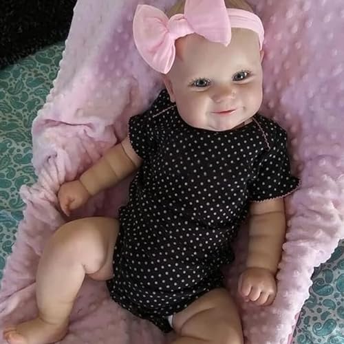 AIBAOLIAN 55 cm Reborn Puppe Lebensecht - Babypuppe für Kinder Ab 3 Jahre, Realistisch Neugeborenes Silikon Weichkörper Baby Spielzeug Geschenk