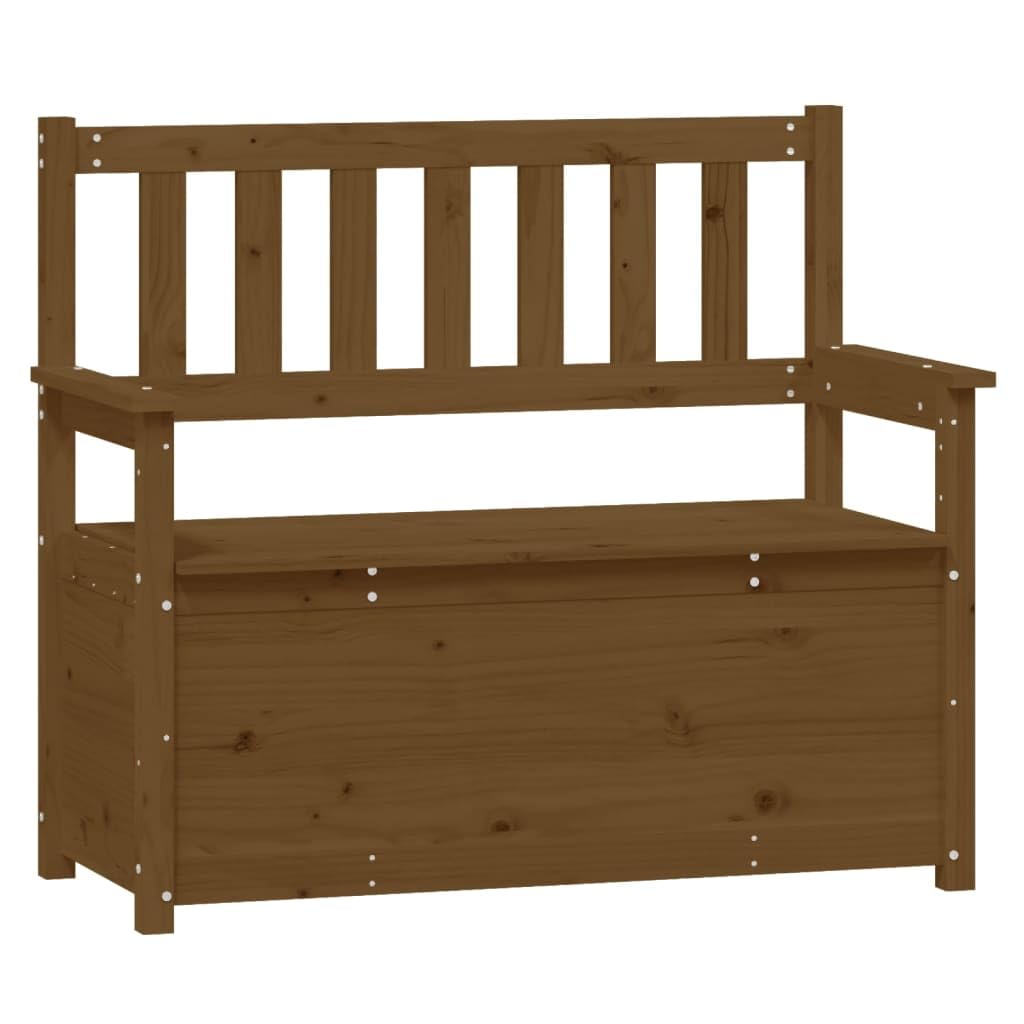 Fengshui Banco de madera maciza de pino marrón miel 112,5 x 51,5 x 96,5 cm