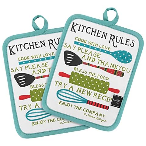 BONTHEE Pot Holders Cotton Pack of 2 Heat Resistant Pot Holders for Cooking Baking Kitchen Accessories Cover