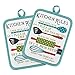 BONTHEE Juego de 2 agarraderas de 100 % algodón, resistentes al calor, para cocinar, hornear, barbacoa, microondas, utensilios de cocina, 18 cm x 23 cm, color turquesa