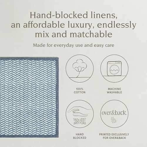 Servilletas de Tela Estampadas Azul Herringbone x4 miniatura 2
