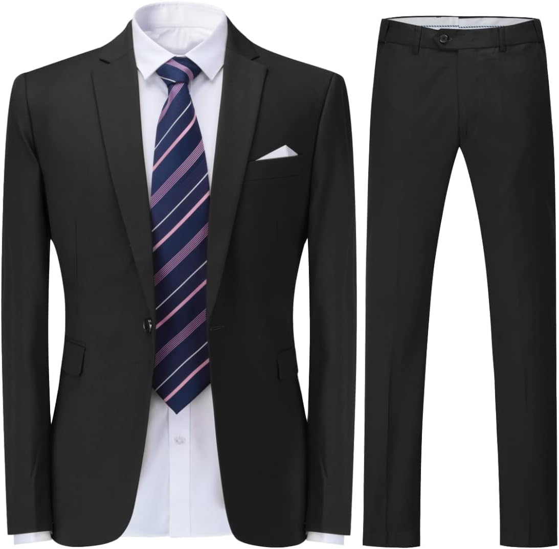 Men's Suit Single-Breasted One Button Center Vent 2 Pieces Slim Fit Formal Suits