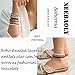 VFlowee Boho Handmade Beaded African Anklets Multicolor Women Stretch Seed Beads Rainbow Ankle Bracelets Glass Bead Bracelet Elastic Foot and Hand Chain Jewelry (7PCS)
