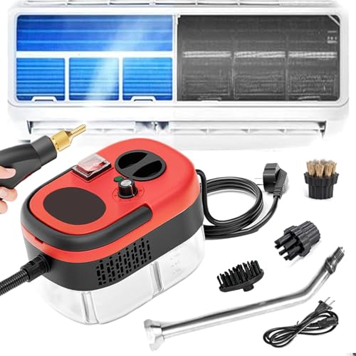 1200ML Furniture Steam Cleaner, 2500W Handheld High-Temperature Pressurized Steam Cleaner, with 3 Brush Heads&Extended Curved Nozzle, Wireless Car Vacuum Cleaner, for Home, Kitchen, Bathroom, Car