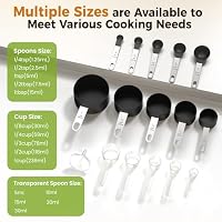 16PCS Measuring Cups and Spoons Set, Measuring Spoon Set with Metric and US Measurements, Fits for Measuring Dry and Liquid - Black — image 4