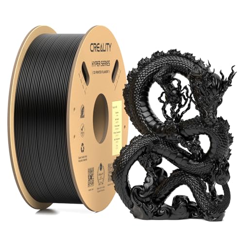 Official CREALITY Hyper ABS Filament 1.75mm, High Speed ABS 30-350mm/s 3D Printer Filament ABS, High Impact Resistance, Dimensional Accuracy +/-0.02mm, 1KG(2.2lbs) Spool Black, Fit Most 3D Printers