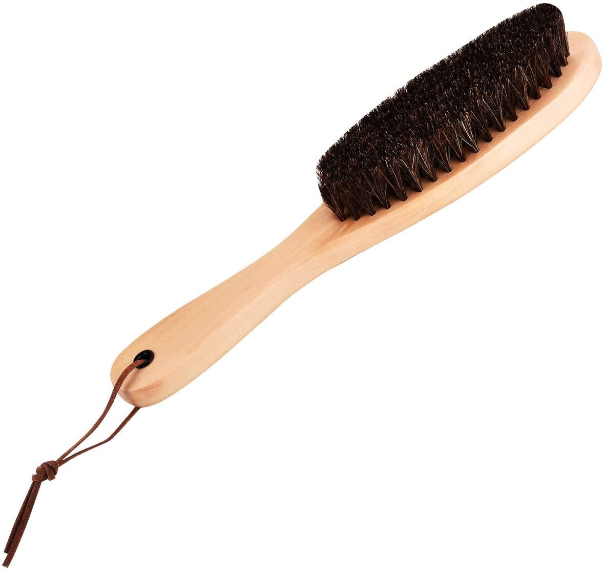 Wooden Brush with Soft Horse Mane Remove Hair Dust for Clothes Suits Coats Shoes Jacket Furniture Car Mat Pet Hair