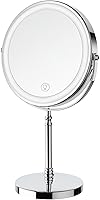 DEIOVWXS Rechargeable Lighted Makeup Mirror: 1X/10X Double-Sided, 360° Rotation, 3 Color Lights, 3000mAh Battery - Vanity Magnifier for Women