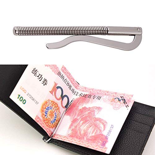 5Pcs Spring Money Clip Steel Bar Nickel Plate for Bifold Wallet Purse Leather Craft Tools Ideal Christmas gift Father's Day gift Silver 2.9 Inch2