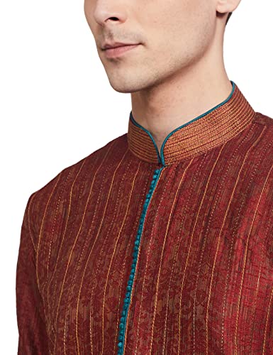 Image of Sanwara Men's Woven Designer Silk Kurta