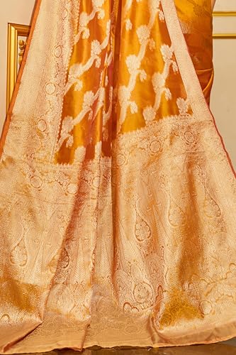 Image of SWORNOF Women's kanjivaram banarasi silk saree for Patola festival Wedding silk with rich pallu Design sarees for women with blouse piece