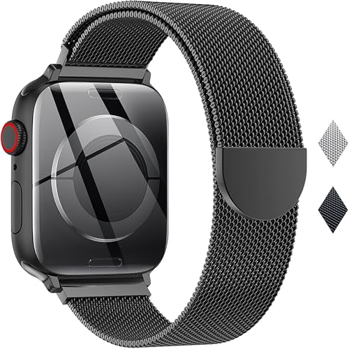 Correas de Apple Watch 49mm 45mm 44mm Milanese Loop con imán ajustable