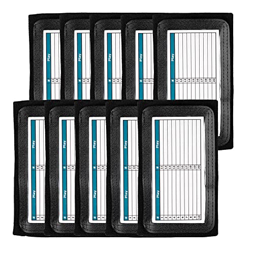 Youth Wrist Coach (10 Pack)- Triple Windows Playbook QB Wristband - Great for Football Plays, Baseball Calls All Sports (Black) (Youth) 