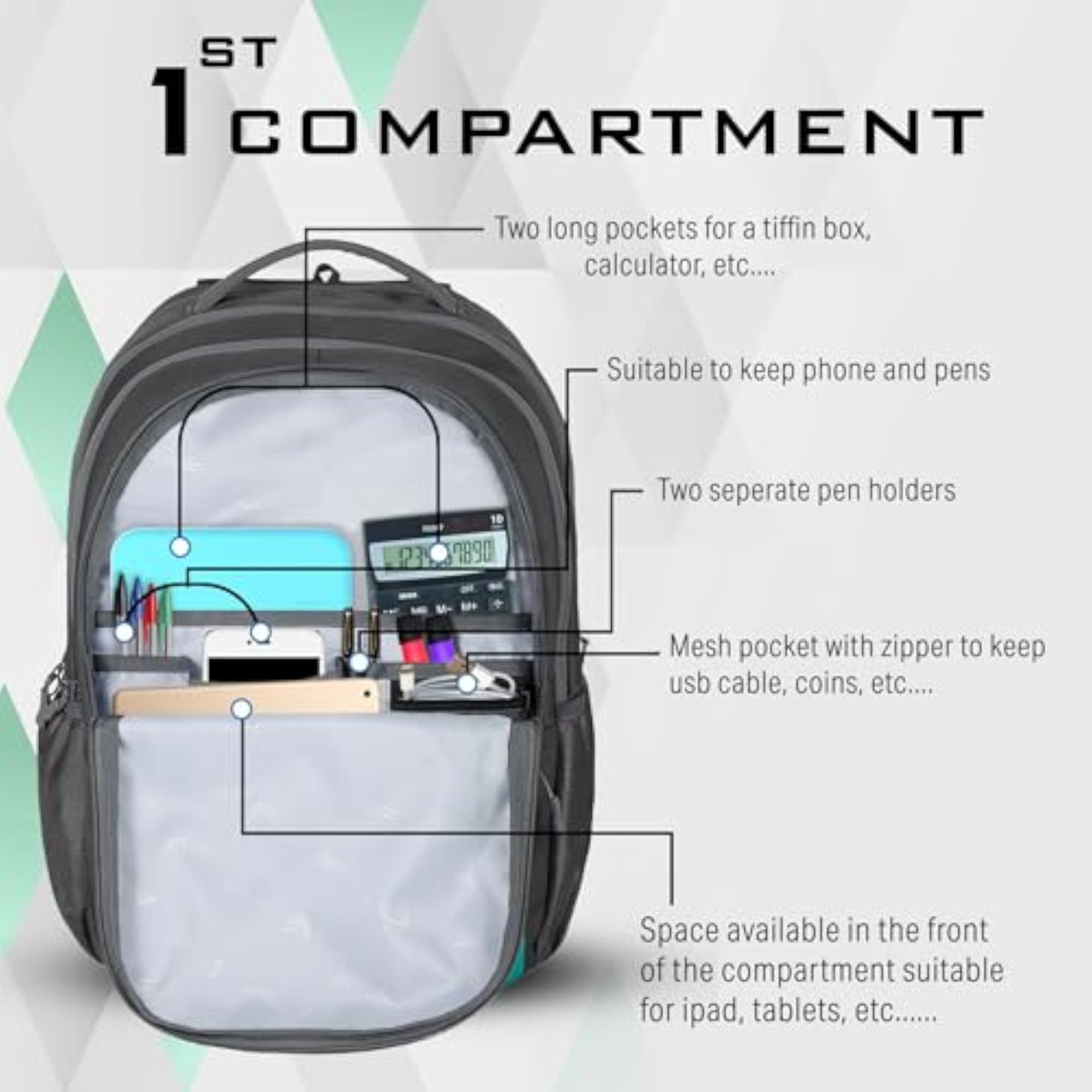 36L Waterproof Laptop Backpack for School and Travel