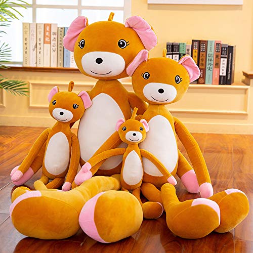 GAOGran Felpa De Patas Largas Oso Pardo Muñeca Muñeca Almohada Red Regalo De Cumpleaños Rojo 80cm Marrón