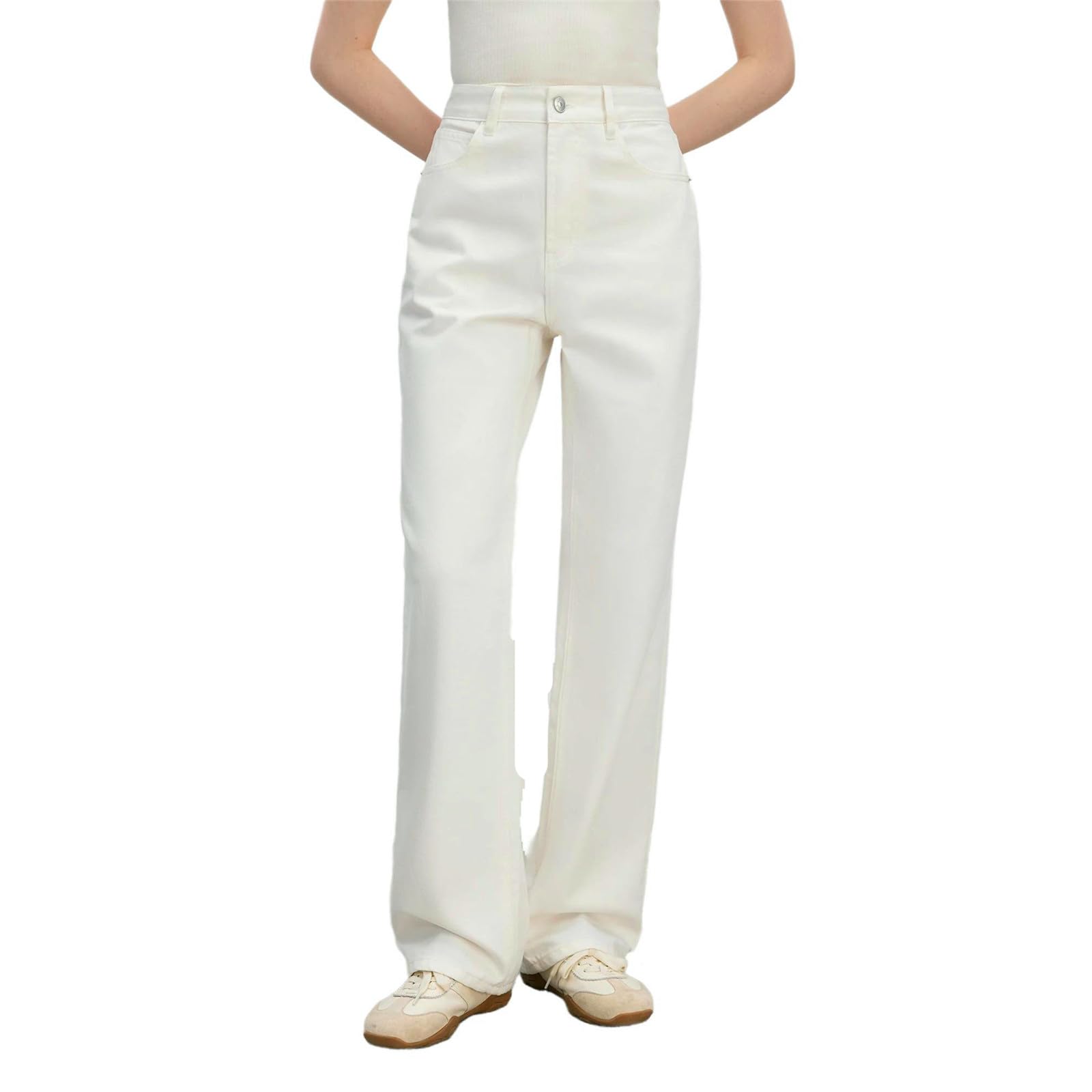 Pantalones Vaqueros para Mujer Rectos Tiro Alto Verano Delgados Casuales Pantalones Jeans para Mujeres