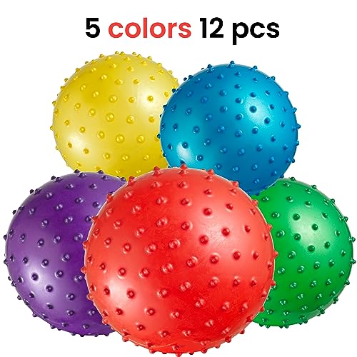 image for Bedwina Mini Knobby Balls - (Pack of 12) Bulk 5 Inch Sensory Balls and
