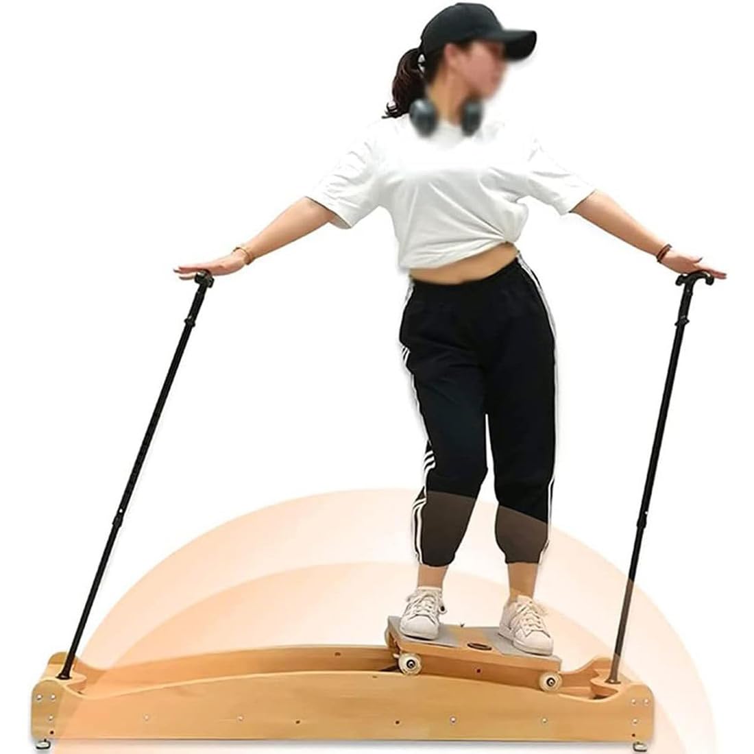 HLGKBY Indoor Ski Simulator Balance and Coordination Training Machine, Multifunction Cardio Exercise Machine, Ski Exercise Machine for Indoor Beginner Gym Waist Strength Training