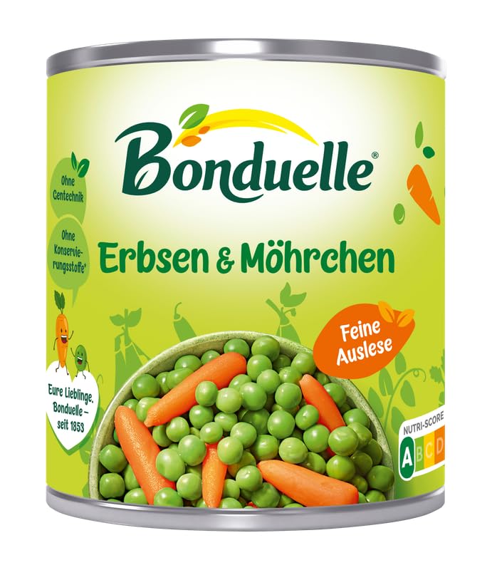 Bonduelle Grüne Erbsen mit Möhrchen feinste Auslese 200g