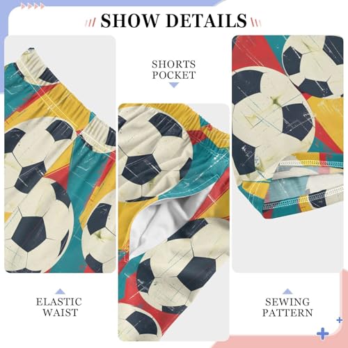 Pajama Pants Soccer Colorful Background PJ Bottoms Sleepwear Lounge Sleep Pant with Pockets4