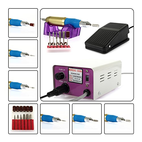 Tkoofn® ME202 Kit professionnel de manucure et pédicure pour manucure et pédicure avec 36 embouts 25 000 tr/min + 56 embouts de ponçage