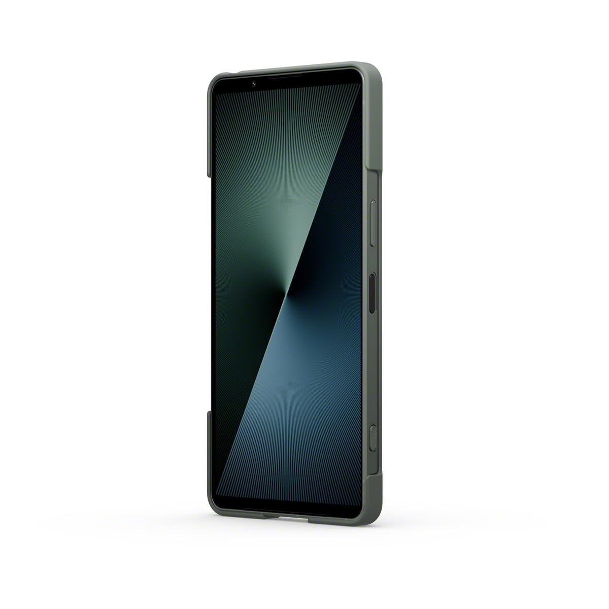Sony Stylowa osłona z podpórką do smartfonu Xperia 1 VII | Pasek zapobiegający | Uniwersalna podpórka i nowy pasek z pierścieniem z myślą o wygodzie i lepszej ochronie, Zieleń mchu