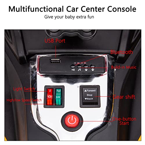 LUIBAS 24 Volt 3 Wheeler Battery Powered Ride on UTV, Kids Electric Ride On ATV for Kids, Police Motorcycle with EVA Rubber Wheels, 2 Speeds, LED Lights, Bluetooth, MP3, Black - Thumbnail 3