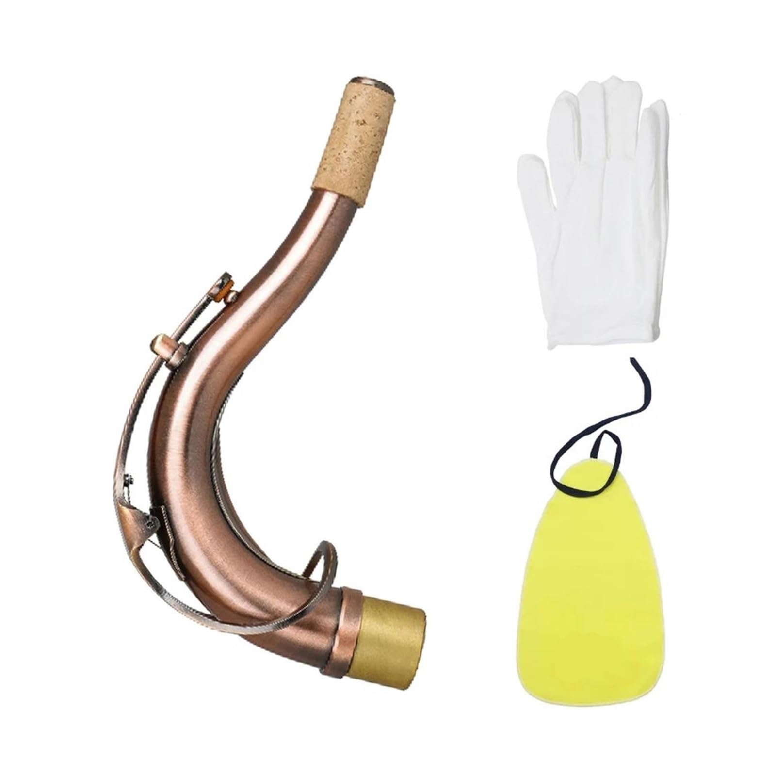 profesionale Accesorios para saxofón Cuello Doblado Para Saxo, Cuello Curvo Extendido Chapado En Plata De Latón Para Saxofón Tenor/Alto/Soprano, Accesorios De Repuesto Para Instrumentos De Viento De M
