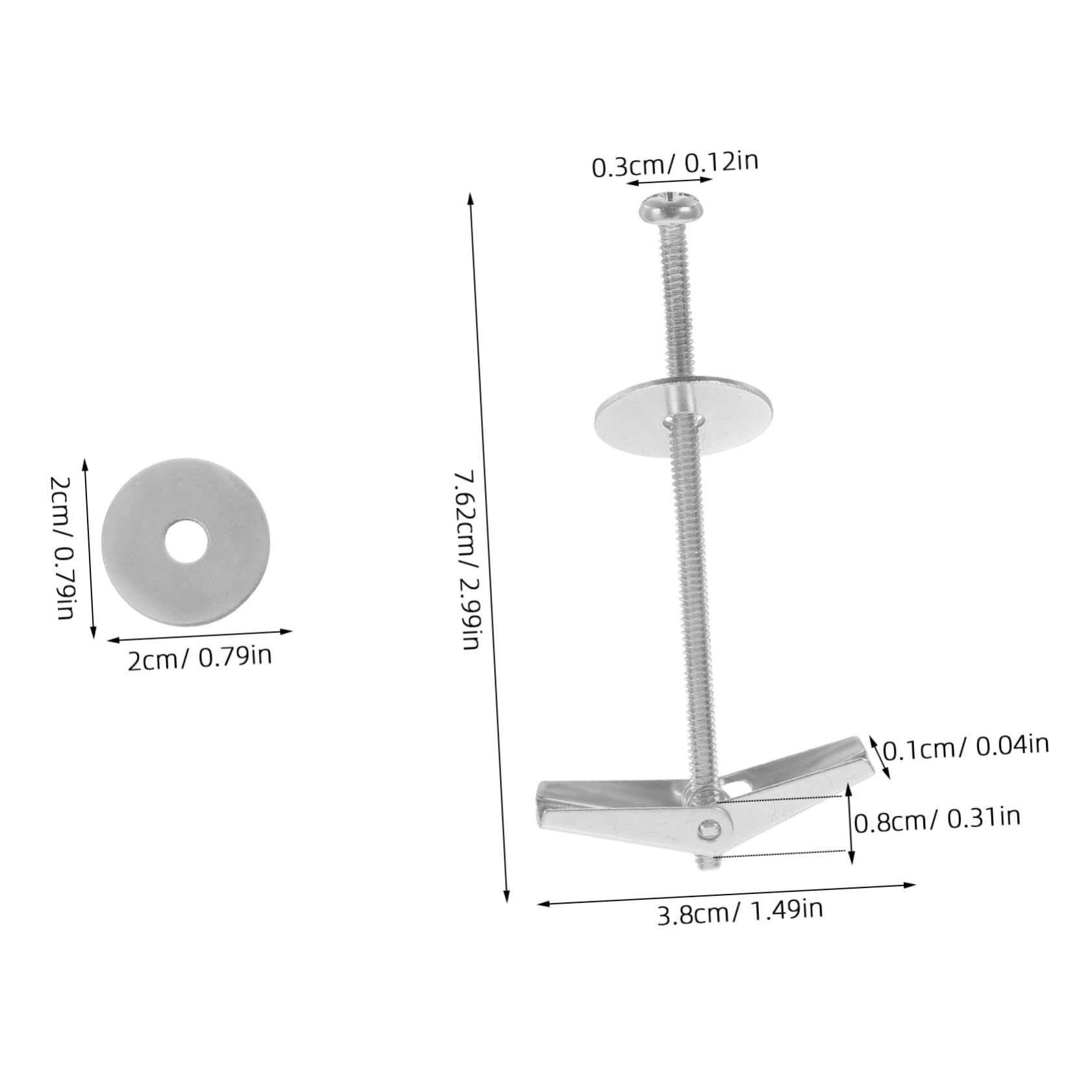 CIYODO 15-Piece Iron Airplane Orchid Clip Hardware Set Toggle Bolt for Drywall Wall Anchors Screw Fitting Nuts Wing Perfect for Shutters