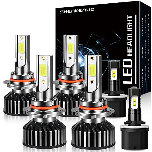 SHENKENUO Fit For TRAILBLAZER (2002-2009) 9005+9006 High/Low Beam LED Headlight Bulbs + 880 LED Fog Light Bulbs,Pack of 6