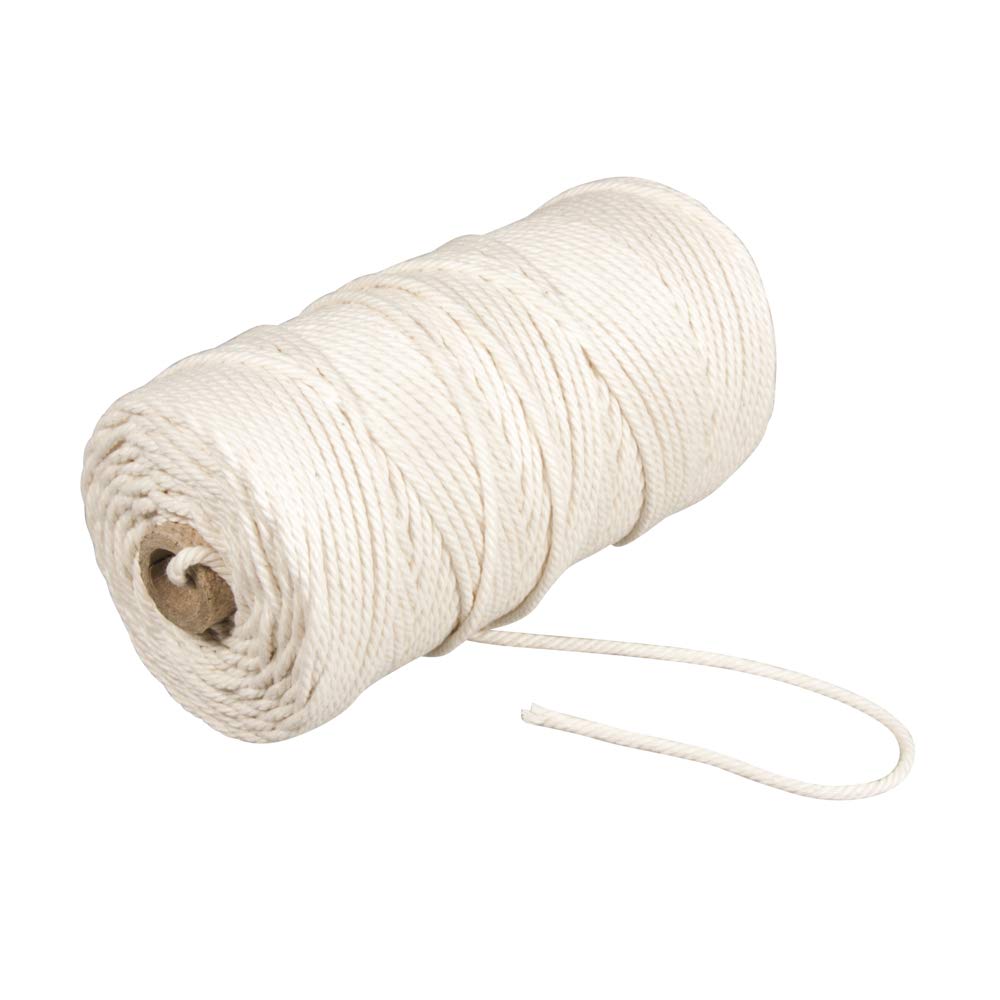 Rayher Poly-Cotton Crochet Thread, Yarn for Craft, Floristry and Decorations, Macrame Cord with a Diameter of 3.7mm, 500g, white, 4400502