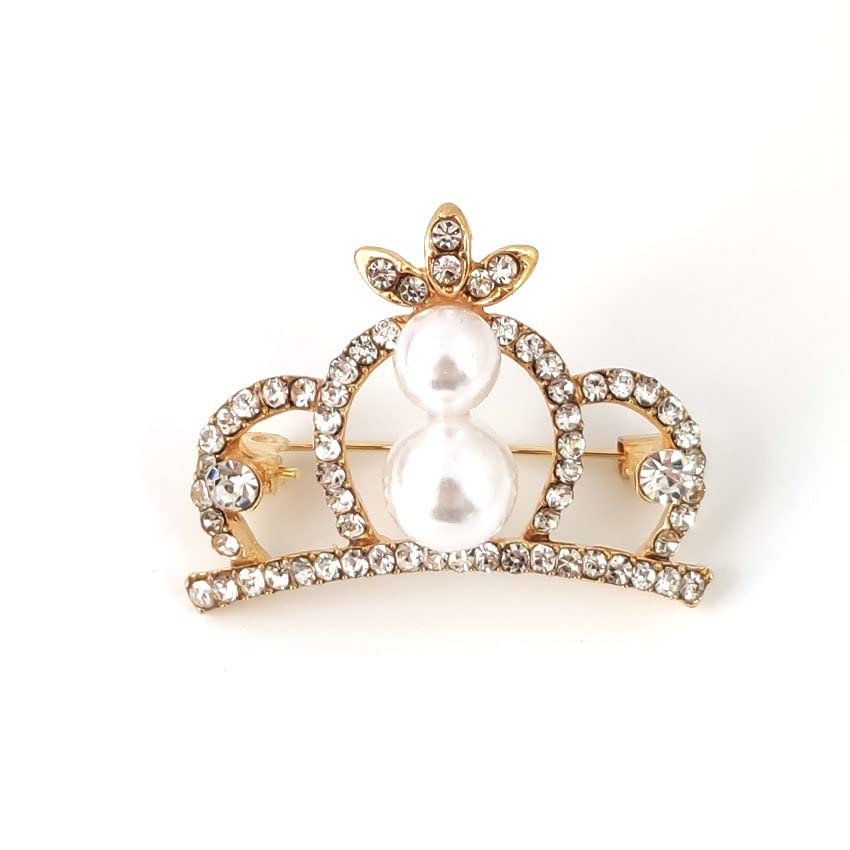 Image of Crystal Rhinestone Princess Queen Brooch Pin Tiara Crown Brooches for Women Tiara for Wedding Party /Banquet /Birthday