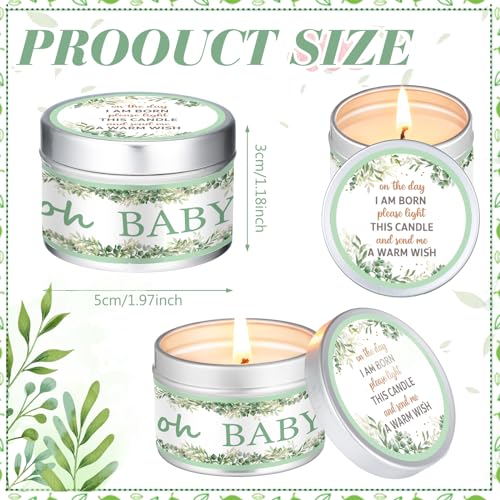 Mtlee MTLEE-THUR0401A 24 Pcs Greenery Style Baby Shower Party Favors Candles Lavender Scented Baby Shower Favors thumb #1