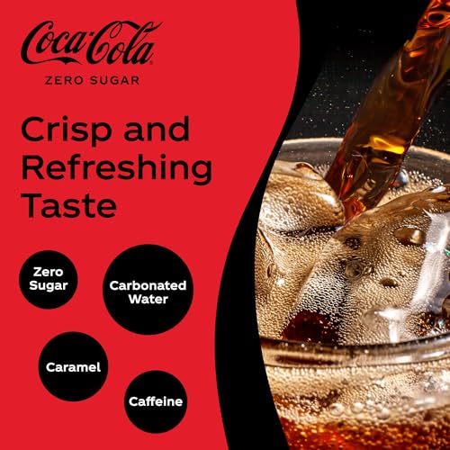 COCA-COLA Zero Sugar, Carbonated Soft Drink, Can 150L, pack of 15