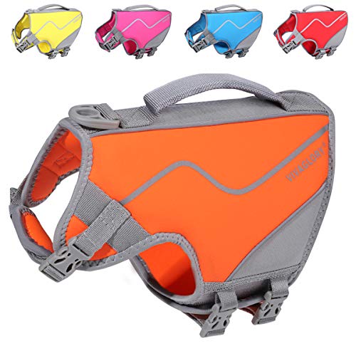 Vivaglory Doggies Life Vest, New Neoprene Sports Style Dog Life Vests for Swimming