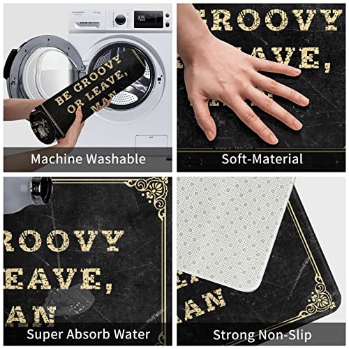 Tapete externo para porta frontal Be Groovy Or Leave Man, decoração de pátio, tapetes externos para