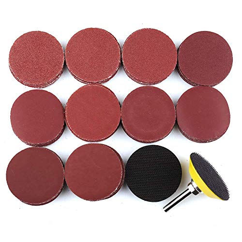 2 Inch Sanding Discs Kit, 100Pcs 60-3000 Grit Sandpaper With 1/4" Shank Backing Plate And Soft Foam Buffering Pad, For Drill Grinder Rotary Tool, Hook And Loop Sand Paper Assortment Pack #TOP7