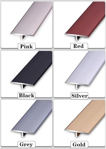 Miniatura 3 de Tira de umbral de aluminio de 36 pulgadas, tira de transición de suelo de moldura en T, tiras de cubierta de transición de piso, ancho de 0.591