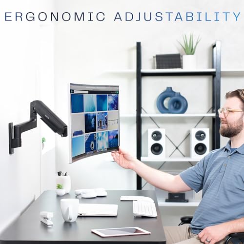 Image of VIVO Premium Ultrawide Monitor Counterbalance Wall Mount for 40 inch Screens up to 44 lbs, Full Motion, Max VESA 100x100, Black, MOUNT-V100E