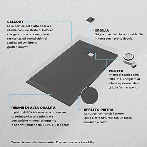 Inbagno Piatto Doccia in marmoresina 70x140 con