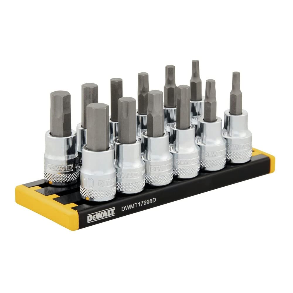 DEWALT 3/8 Drive, SAE & MM HEX Socket Set, 12PC (DWMT17002)
