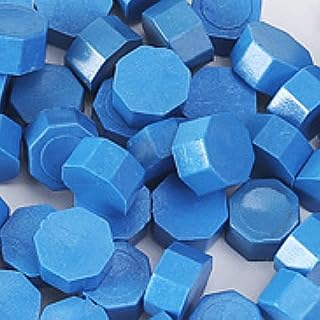 Partículas de cera de laca de 500g, Color transparente octogonal, colores mezclados, Diy, cuenta de mano Vintage, regalo, decoración de letras, sello-azul