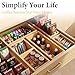 Bamboo Drawer Organizer 5 Pcs for Kitchen Multi-purpose Storage Dividers for Kitchen, Office, Jewelry, Cosmetics, Wooden Drawer Dividers for Drawer Organizer Desk Organizer Gift for Women Gifts Idea