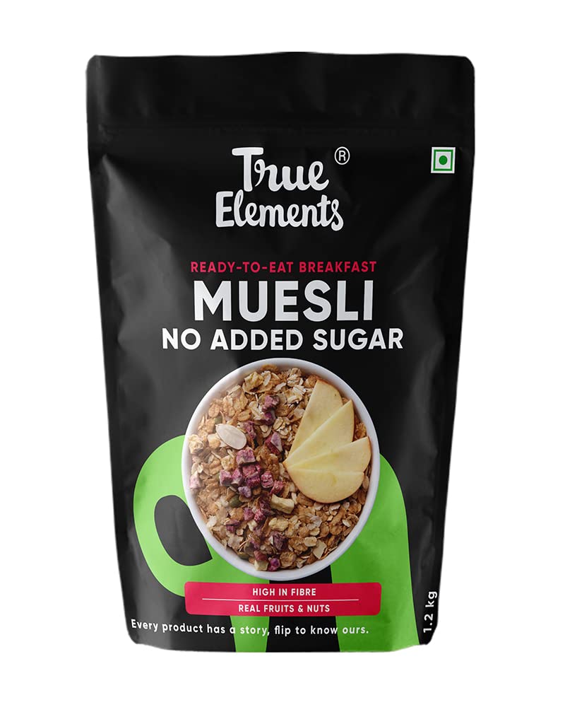 True Elements Muesli Sugar Free 1.2 kg 14g Clean Protein No Added