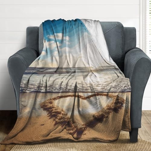 Couverture en microfibre extra large plaid lit canapé motif cœur