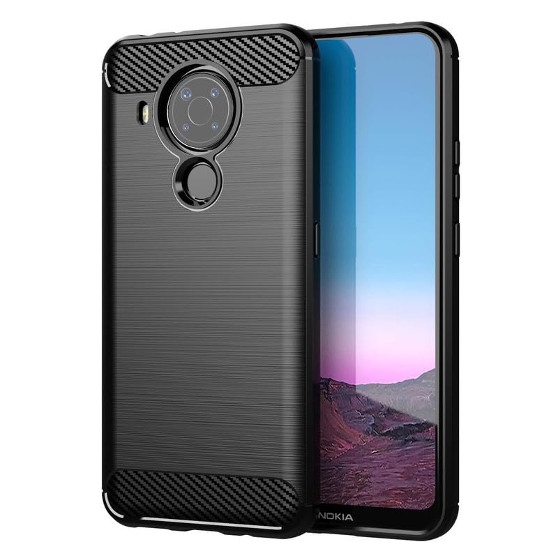 Image of Hybrid Carbon Fiber Back Case for Nokia 5.4 (Black)