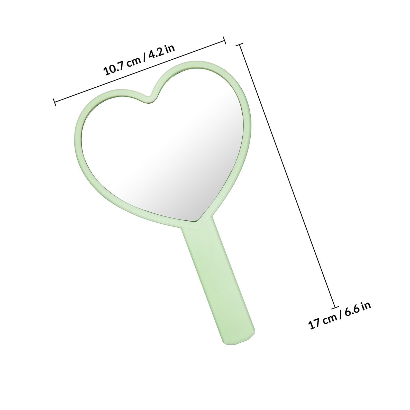 12 Stück Kompakte Herzförmige Handspiegel aus Kunststoff Tragbar als Schminkspiegel für Damen Unterwegs