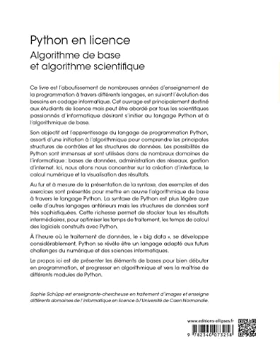 Python en licence: Algorithme de base et algorithme scientifique – vue 2
