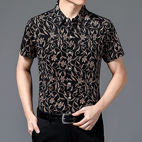 Chemise hawaïenne hommes manches courtes tissu respirant contre la chaleur d'été H3TF5J