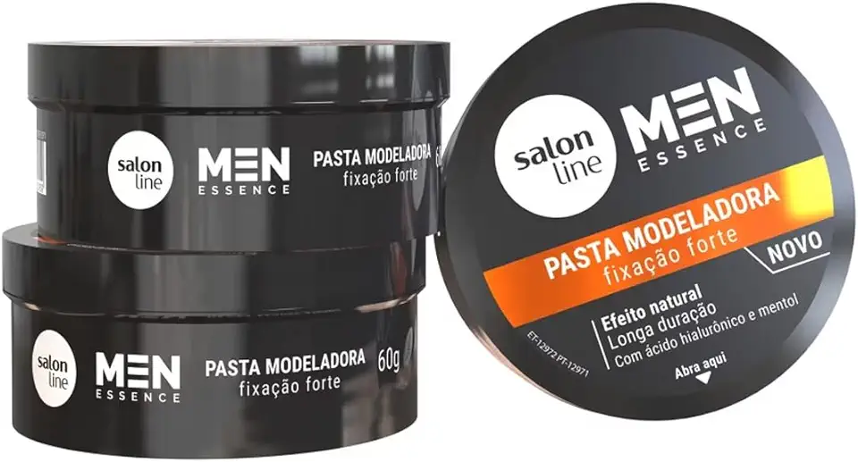 Salon Line, Pasta Modeladora, Men Essence, Forte, Vegana - Para Todos os Tipos de Cabelos, 60g